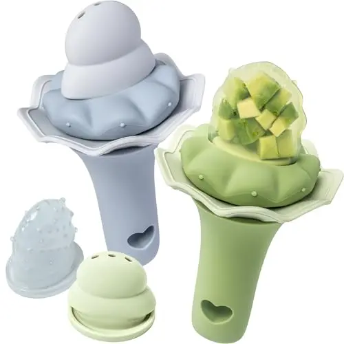 Moonkie Baby Fruit Feeder with ice cream shape and anti-drop hook