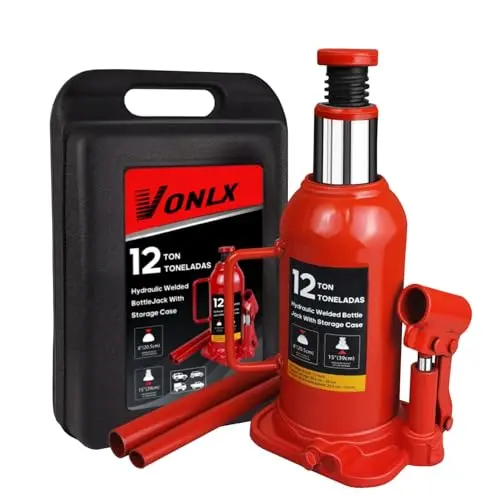 VONLX 12-ton hydraulic bottle jack with carrying case