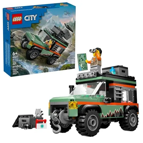 LEGO City Off-Road Mountain Truck building set with minifigure and accessories