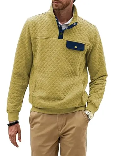 JMIERR Quilted Sweatshirt in beige color with stand collar and quilted design