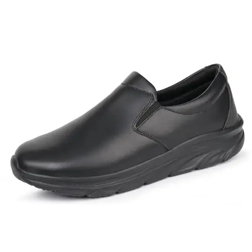 Hawkwell men's black slip-on nursing shoe with arch support