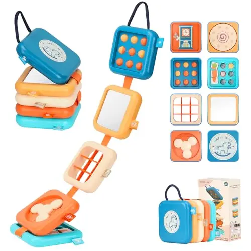 SOSUSHOE busy board with mirror and puzzle activities