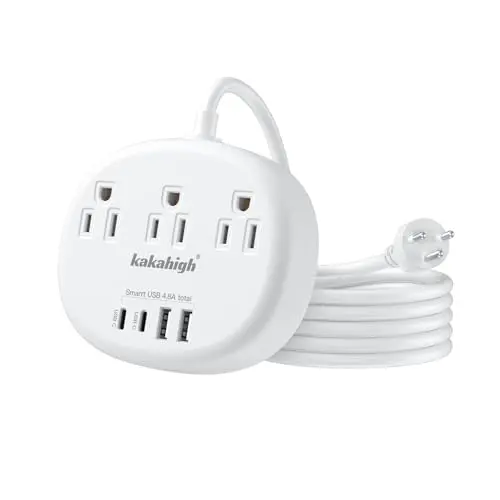 Kakahigh Thailand Power Adapter with long cord and multiple outlets