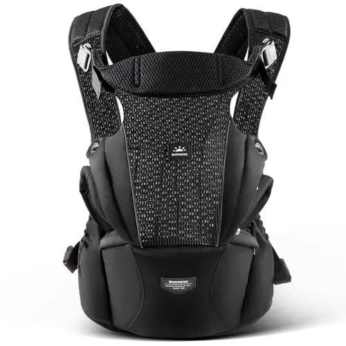 SUNVENO breathable mesh hip seat baby carrier in black