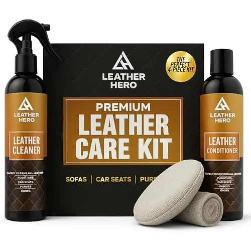 Designer Trends leather cleaner and conditioner kit with cloths
