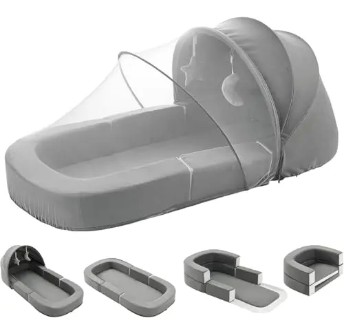 DAOLUAN Toddler Travel Bassinet converted into a lounger chair