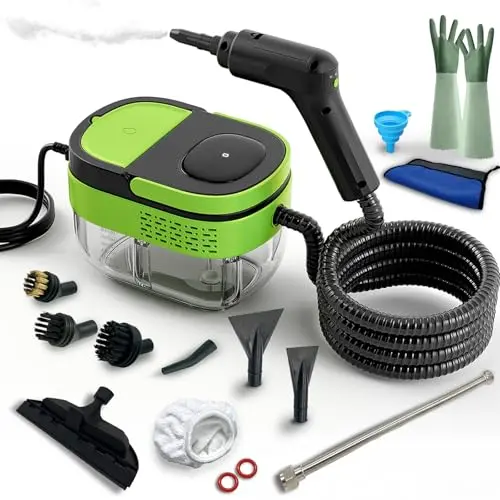 AULANK green handheld high-power steam cleaner with accessories