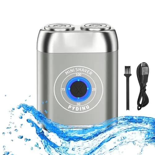 PYDINU mini dual-head electric shaver in silver