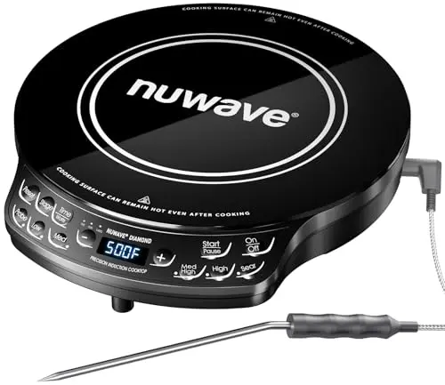 Nuwave portable diamond induction cooktop with probe for travel