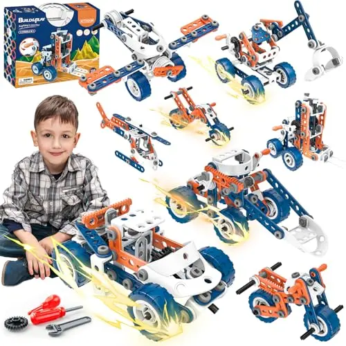 SMIESSKIDDO building blocks set displaying constructed vehicle models like cars and cranes