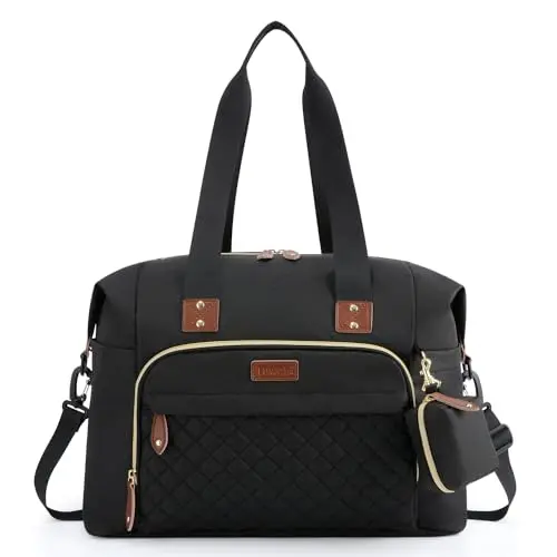 Tuwubi black multifunction large diaper bag tote