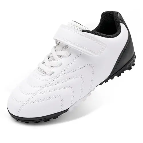 Stelle boys and girls indoor soccer cleats on a turf field