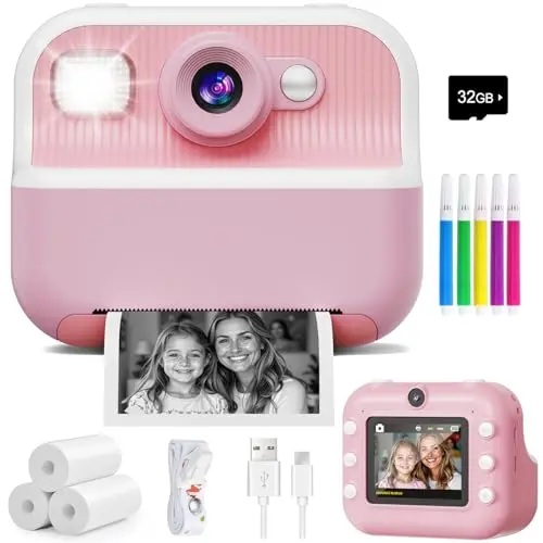 DUDUDRAGON M8 Instant Print Camera for kids in pink