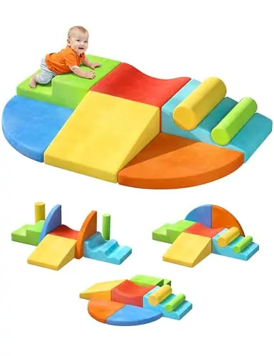 Twinkoo jumbo-sized colorful foam climbing blocks with removable covers