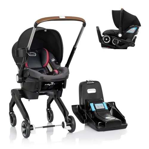 Evenflo Shyft DualRide combo transitioning from car seat to stroller mode