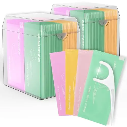JGB Individually Wrapped Floss Picks in multi-color cases