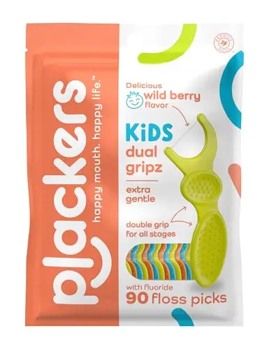 Plackers Kids Dual Gripz floss picks with double grip handle