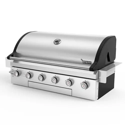 Brand-Man 6-burner stainless steel built-in grill head for outdoor kitchen islands