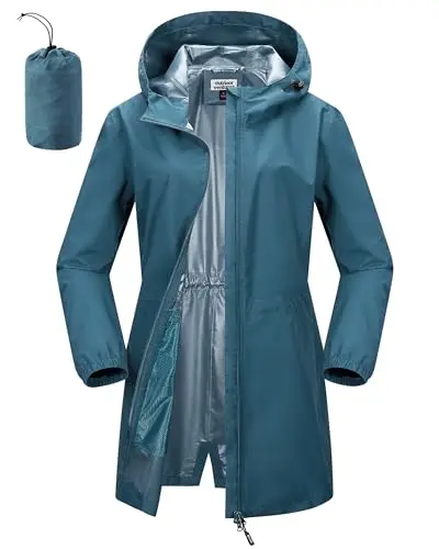Outdoor Ventures long trench-style rain coat for women