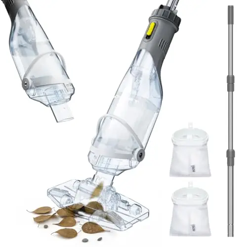 InoKraft K1.5 Pro cordless pool vacuum with extendable pole and transparent suction head