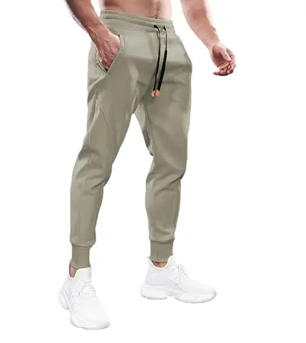 Fioboc Cotton Joggers in Clary Sage with drawstring waist and zipper pockets