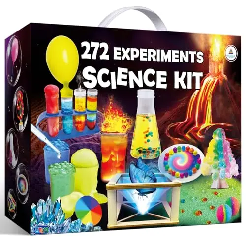 UNGLINGA 272 Experiments Science Kit for kids with test tubes and tools