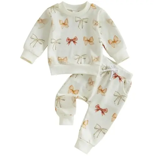 Mubineo toddler girl strawberry print long sleeve sweatsuit