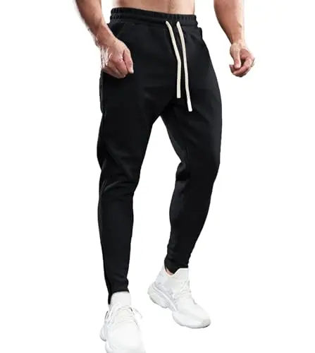Fioboc Black Joggers with zip ankle detail and zipper pockets