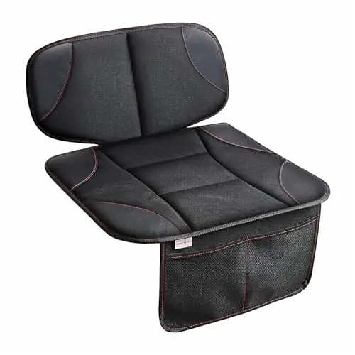 Siivton single car seat protector with storage pockets