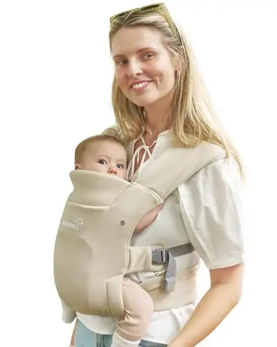 GROWNSY Baby Carrier in Cream color with foldable head support