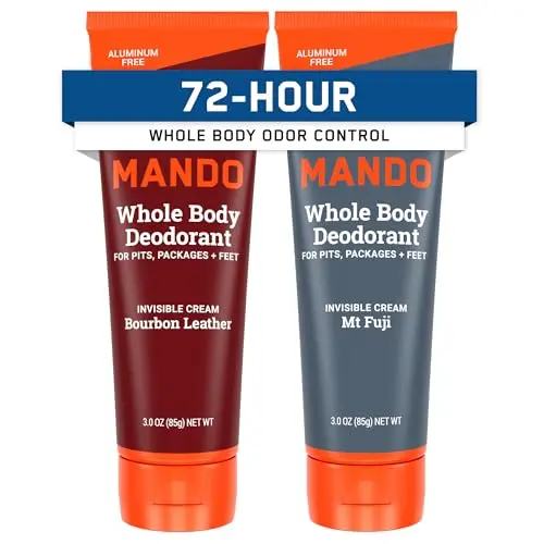 Mando Invisible Cream two-pack in Bourbon Leather and Mount Fuji scents