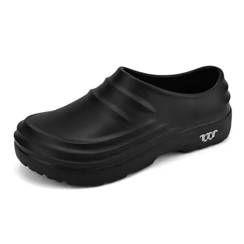 FLIOZY affordable non-slip black work clogs for men and women