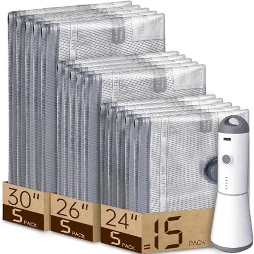 Vacbird 15 pack rechargeable cordless vacuum storage bags set