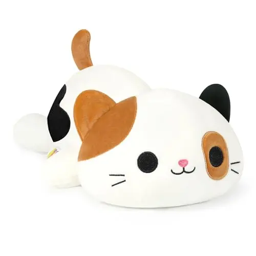 Onsoyours Calico Cat plush toy with three-colored fur and love decoration