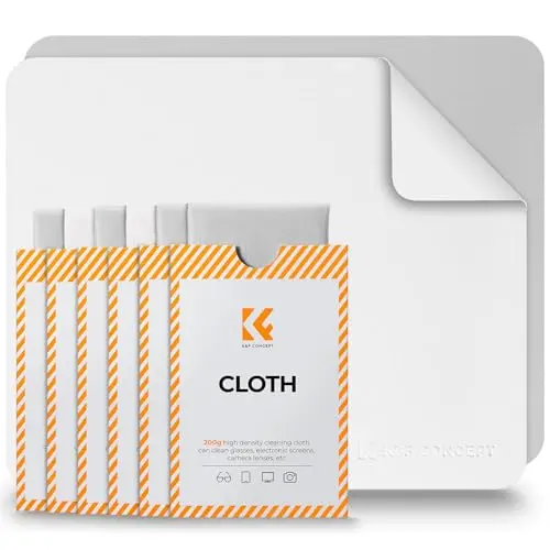 K&F CONCEPT 6-pack white and grey high-density lens cleaning cloths
