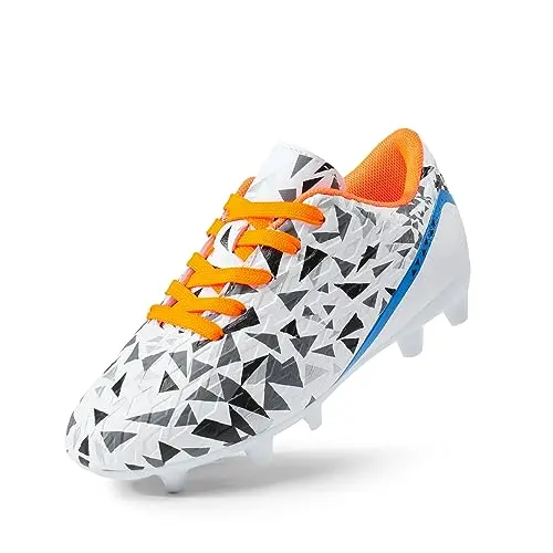 DREAM PAIRS multi-color youth soccer cleats with lace-up design
