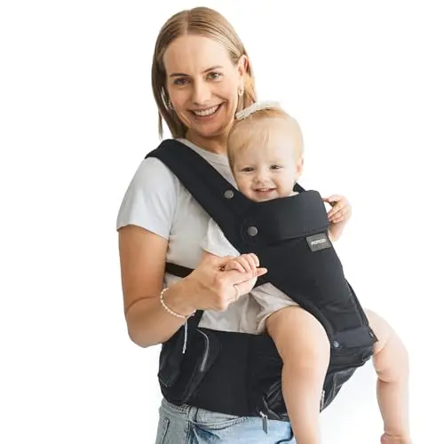 Momcozy 2-in-1 baby carrier with hip seat for forward facing