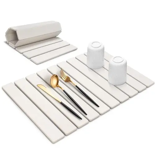 LPRMNNC White Minimalist Stone Drying Mat