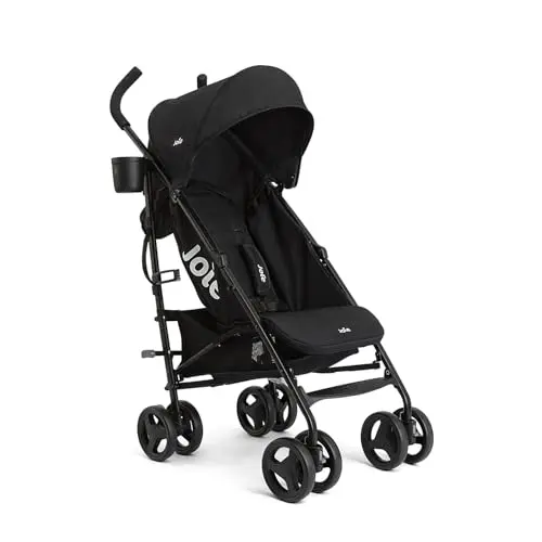 Joie Tansy Umbrella Stroller in Shale color, shown in its compact umbrella fold.