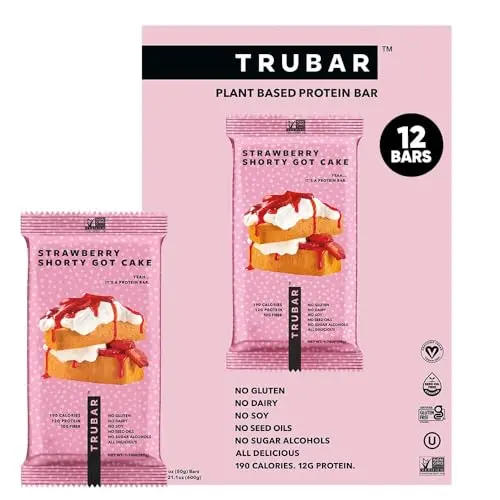 TRUBAR Strawberry Shorty Got Cake Vegan Protein Bar