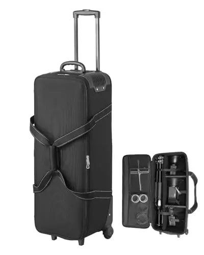 VEVOR large black rolling trolley case with wheels and a handle