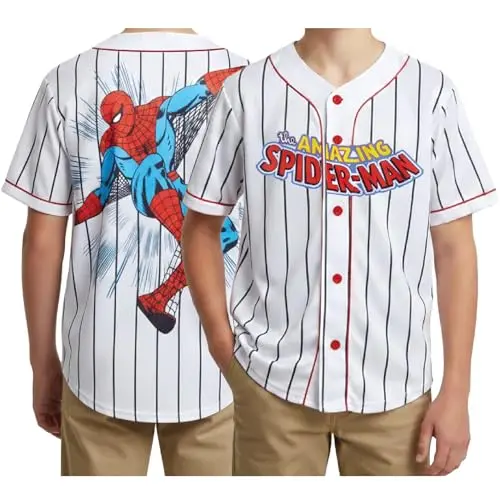 Marvel Spider-Man Boys Baseball Jersey in white