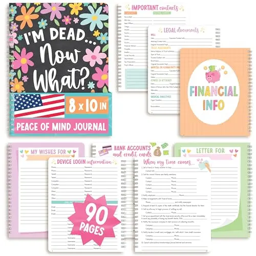Hadley Designs End of Life Planner binder with chalk floral black cover