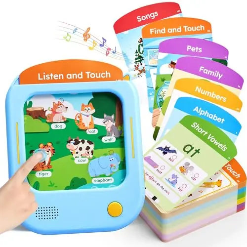 JoyCat Kids Learning Tablet with flash cards