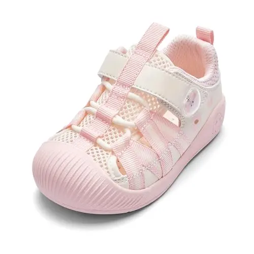 Balabala pink toddler sandals with mesh upper and hook-and-loop closure