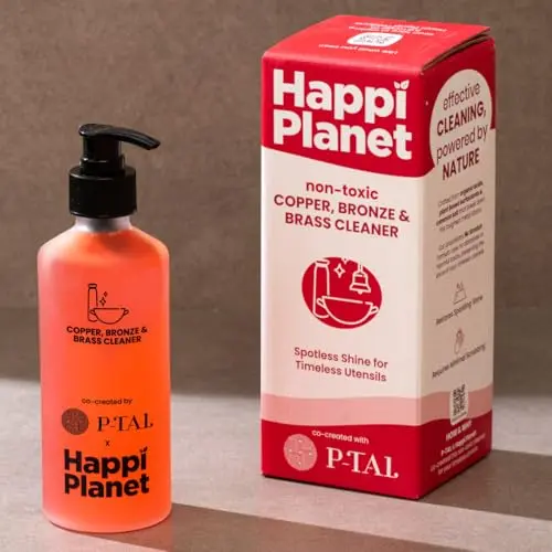 P-TAL Brass and Copper Cleaner gel bottle with plant-based label