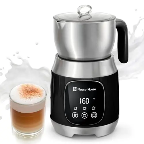 Maestri House DualFro 600 large-capacity milk frother and steamer in black
