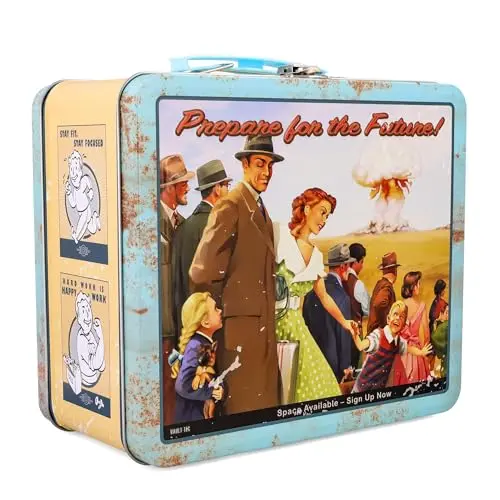 Toynk Fallout Vault-Tec metal lunchbox with embossed prepare for the future design