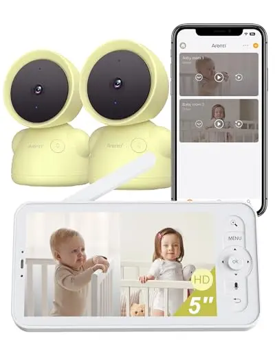 ARENTI baby monitor system with two cameras and 5-inch display
