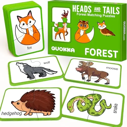 Quokka toddler puzzles with 16 matching pairs of wood animals